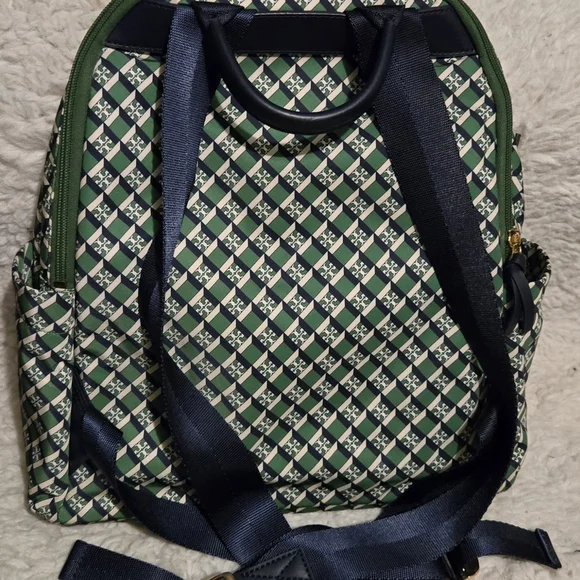 Tory Burch Green Patterned Backpack - Picture 2 of 6